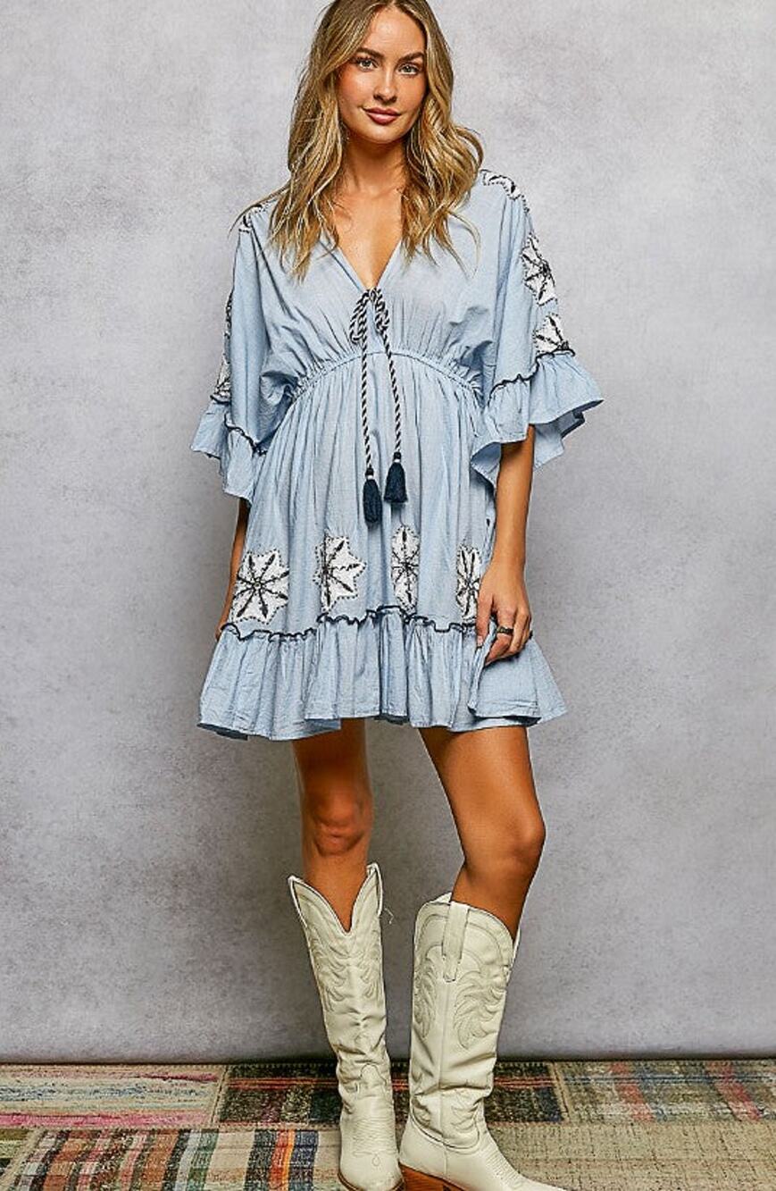 POL Light Denim Dress